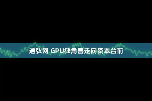 通弘网 GPU独角兽走向资本台前
