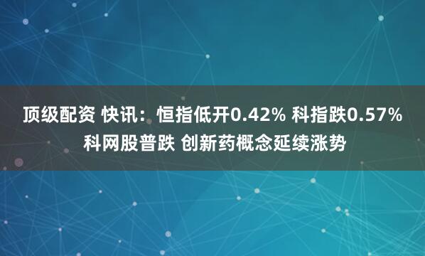 顶级配资 快讯:恒指低开0.42% 科指跌0.57% 科网股普跌 创新药概念延续涨势